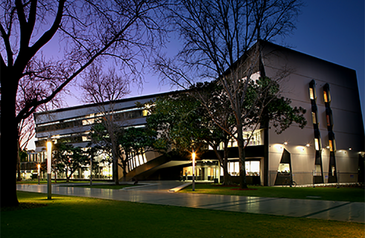 UNSW Law faculty building at night