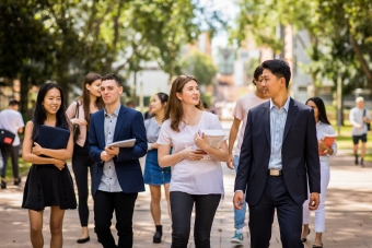 Students walking down UNSW walkway