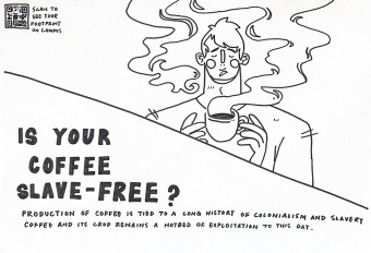 Modern Slavery - Poster on coffee animated