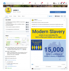 Modern Slavery - Social media on facebook