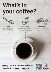 Modern Slavery - Poster on coffee